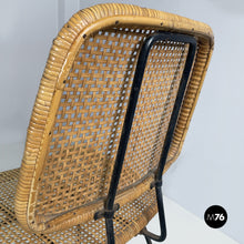 将图片加载到图库查看器,Rattan and black metal chairs, 1960s