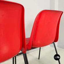 画像をギャラリービューアに読み込む, Stackable chairs in red plastic and black metal, 2000