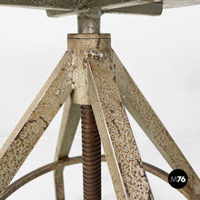 Load image into Gallery viewer, Stool in grey wood and metal, 1950s