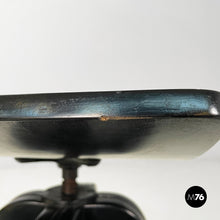 Load image into Gallery viewer, Black wooden stool, early 1900s