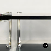画像をギャラリービューアに読み込む, Coffee tables in smoked glass and chromed metal, 1980s