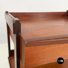 画像をギャラリービューアに読み込む, Wooden coffee table with shelves and drawer, 1960s