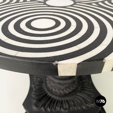 画像をギャラリービューアに読み込む, Coffee table in cast iron, black and white marble, early 1900s