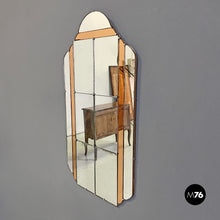 Load image into Gallery viewer, Art Decò wall mirror with peach colored parts, 1930s