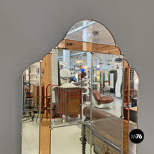 Load image into Gallery viewer, Art Decò wall mirror with peach colored parts, 1930s