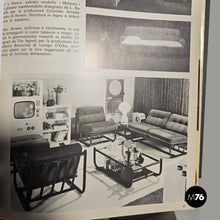 画像をギャラリービューアに読み込む, Armchair with orange velvet cushions by Tito Agnoli for Bonacina, 1970s