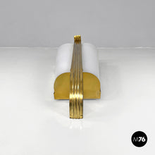 Load image into Gallery viewer, White plexiglass and brass wall lamp, 1950s