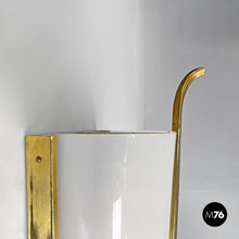 Load image into Gallery viewer, White plexiglass and brass wall lamp, 1950s