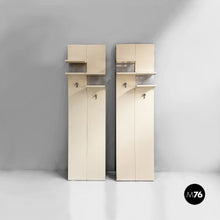 Charger l'image dans la galerie, Wall-mounted coat rack in wood and metal, 1970s