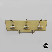 Carica l'immagine nel visualizzatore di Gallery, Wooden and metal wall coat rack, 1950s