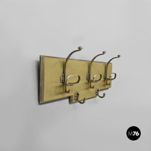 Carica l'immagine nel visualizzatore di Gallery, Wooden and metal wall coat rack, 1950s