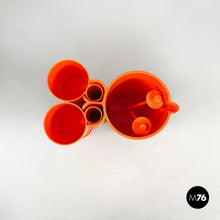 Load image into Gallery viewer, Orange plastic set of glasses and jug Orangeade by Jean Pierre Vitrac for Bourbon, 1970s