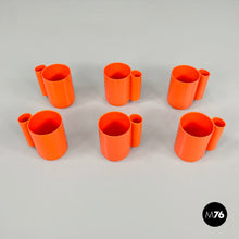Load image into Gallery viewer, Orange plastic set of glasses and jug Orangeade by Jean Pierre Vitrac for Bourbon, 1970s