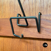 画像をギャラリービューアに読み込む, Wood and black metal wall wardrobe, 1960s