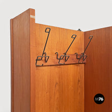 画像をギャラリービューアに読み込む, Wood and black metal wall wardrobe, 1960s