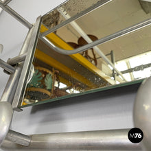 Load image into Gallery viewer, Aluminum wall coat rack with mirror, 1940s