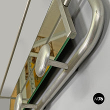 Load image into Gallery viewer, Aluminum wall coat rack with mirror, 1940s