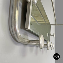 Load image into Gallery viewer, Aluminum wall coat rack with mirror, 1940s