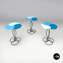 Carica l'immagine nel visualizzatore di Gallery, Blue and light blue enamel wrought iron coffee table, 1950s