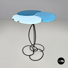 Carica l'immagine nel visualizzatore di Gallery, Blue and light blue enamel wrought iron coffee table, 1950s