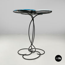 Carica l'immagine nel visualizzatore di Gallery, Blue and light blue enamel wrought iron coffee table, 1950s