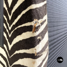 画像をギャラリービューアに読み込む, Headboard and case with zebra fabric by Randall, 1980s