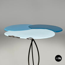 Carica l'immagine nel visualizzatore di Gallery, Blue and light blue enamel wrought iron coffee table, 1950s