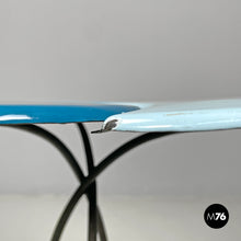 Carica l'immagine nel visualizzatore di Gallery, Blue and light blue enamel wrought iron coffee table, 1950s