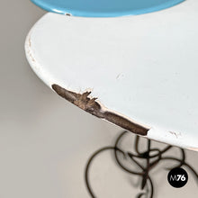 Carica l'immagine nel visualizzatore di Gallery, Blue and light blue enamel wrought iron coffee table, 1950s