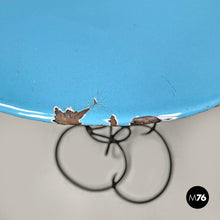 Carica l'immagine nel visualizzatore di Gallery, Blue and light blue enamel wrought iron coffee table, 1950s