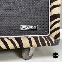 画像をギャラリービューアに読み込む, Headboard and case with zebra fabric by Randall, 1980s