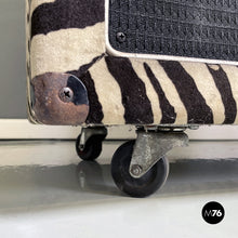 画像をギャラリービューアに読み込む, Headboard and case with zebra fabric by Randall, 1980s