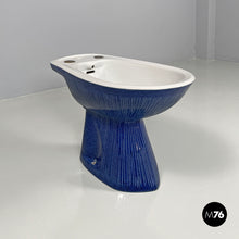 Carica l'immagine nel visualizzatore di Gallery, Blue ceramic bidet by Antonia Campi for Richard Ginori, 1970s