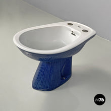 Carica l'immagine nel visualizzatore di Gallery, Blue ceramic bidet by Antonia Campi for Richard Ginori, 1970s
