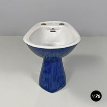 Carica l'immagine nel visualizzatore di Gallery, Blue ceramic bidet by Antonia Campi for Richard Ginori, 1970s