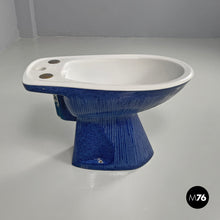 Carica l'immagine nel visualizzatore di Gallery, Blue ceramic bidet by Antonia Campi for Richard Ginori, 1970s