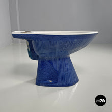 Carica l'immagine nel visualizzatore di Gallery, Blue ceramic bidet by Antonia Campi for Richard Ginori, 1970s