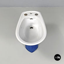 Carica l'immagine nel visualizzatore di Gallery, Blue ceramic bidet by Antonia Campi for Richard Ginori, 1970s