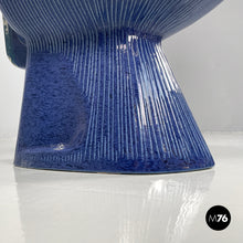 Carica l'immagine nel visualizzatore di Gallery, Blue ceramic bidet by Antonia Campi for Richard Ginori, 1970s