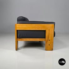 将图片加载到图库查看器,Black faux leather sofa Bastiano by Afra and Tobia Scarpa for Gavina, 1960s