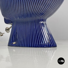 画像をギャラリービューアに読み込む, Bidet in white ceramic with blue enamel, 1970s