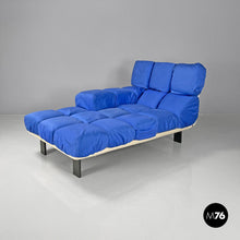 画像をギャラリービューアに読み込む, Padded chaise longue with blue and white cubes by Arflex, 1990s