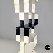 画像をギャラリービューアに読み込む, Modular black and white wooden bookcase, 1980s