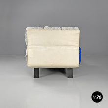 画像をギャラリービューアに読み込む, Padded chaise longue with blue and white cubes by Arflex, 1990s