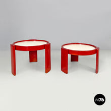 Load image into Gallery viewer, Stackable red and white wood coffee table 780/783 by Gianfranco Frattini for Cassina, 1970s