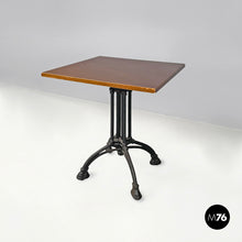 Carica l'immagine nel visualizzatore di Gallery, Black cast iron and wooden top bar table, 1990s