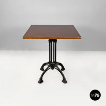Carica l'immagine nel visualizzatore di Gallery, Black cast iron and wooden top bar table, 1990s