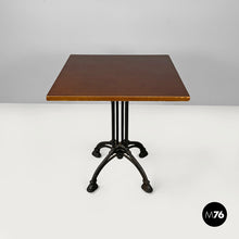 Carica l'immagine nel visualizzatore di Gallery, Black cast iron and wooden top bar table, 1990s