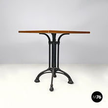 Carica l'immagine nel visualizzatore di Gallery, Black cast iron and wooden top bar table, 1990s
