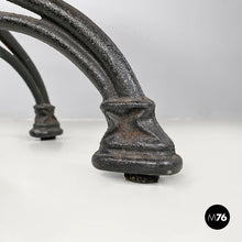Carica l'immagine nel visualizzatore di Gallery, Black cast iron and wooden top bar table, 1990s
